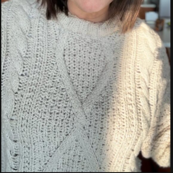 Free People Cropped Chunky Cable Knit Sweater (Cutting Edge Cable Pullover) - Picture 6 of 6